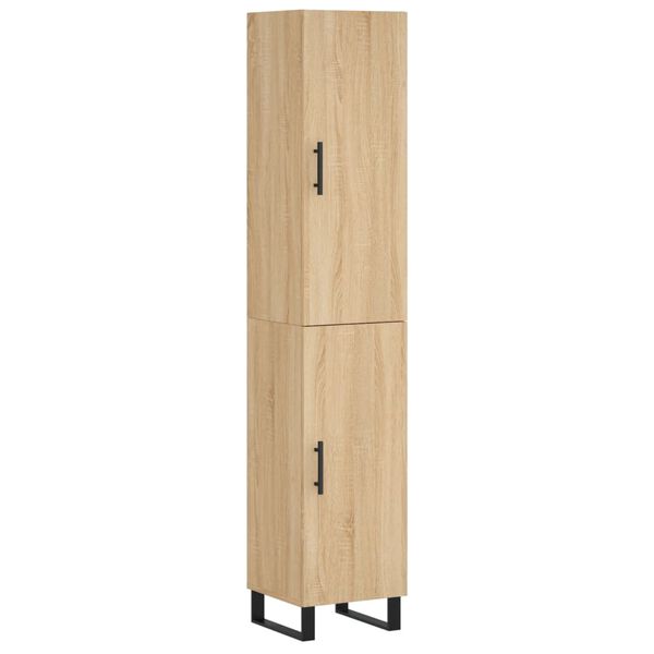 vidaXL Aparador de madera contrachapada roble Sonoma 34,5x34x180 cm