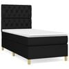 vidaXL Cama box spring con colch&oacute;n tela negro 80x200 cm