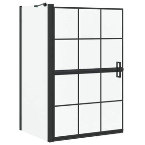 vidaXL Pantalla de ducha de ba&ntilde;o Negro y Transparente 80 x 68 x 128 cm