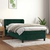 vidaXL Cama box spring con colch&oacute;n terciopelo verde oscuro 100x200 cm