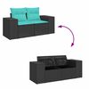 vidaXL Set de muebles de jard&iacute;n 5 pzas y cojines rat&aacute;n sint&eacute;tico negro