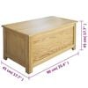 vidaXL Caja de almacenamiento de madera maciza de roble 90x45x45 cm