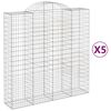 vidaXL Cestas de gaviones 5 uds forma de arco hierro 200x50x200/220 cm