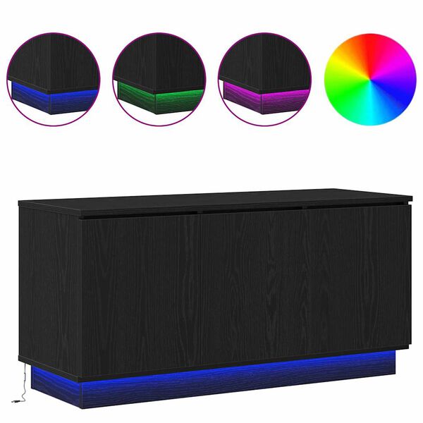 vidaXL Mueble de TV Roble Negro 100 x 38 x 49 cm Madera de ingenier&iacute;a