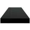 vidaXL Estante flotante de pared 2 uds MDF negro brillo 80x23,5x3,8 cm