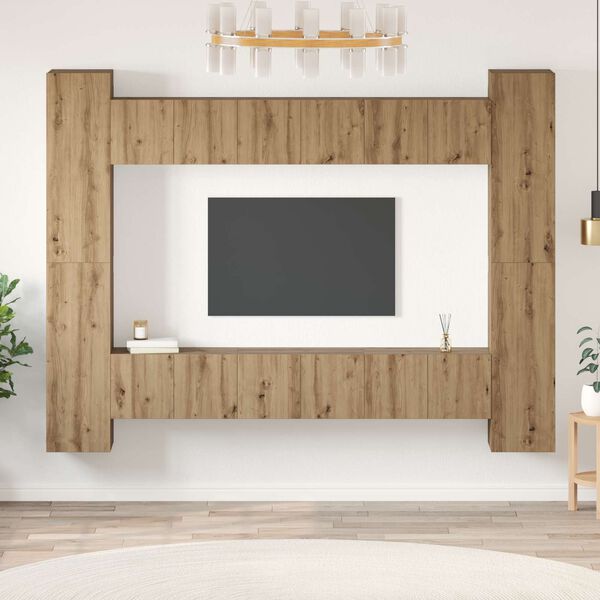 vidaXL Conjunto de mueble de TV 10 pcs Roble artesanal