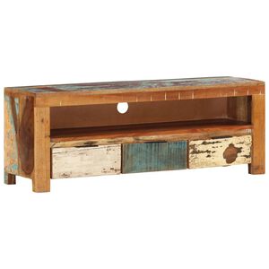 vidaXL Mueble de TV madera maciza reciclada 110x30x40 cm