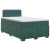vidaXL Cama con Base Tapizada, Colch&oacute;n y Luz LED Verde oscuro