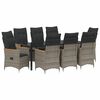 vidaXL Conjunto de Comedor de Jard&iacute;n 9 uds. Gris rat&aacute;n sint&eacute;tico