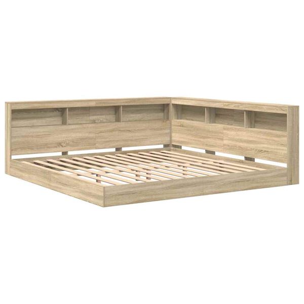 vidaXL Cama con Estanter&iacute;a con cabecera Roble Sonoma 180 x 200 cm