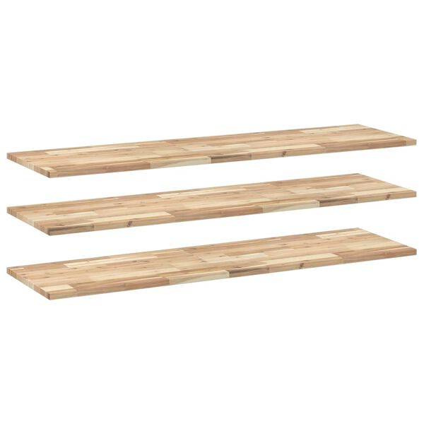 vidaXL Estantes flotantes 3 uds madera acacia sin tratar 140x40x2 cm