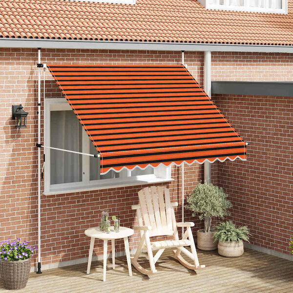vidaXL Toldo manual retráctil naranja y marrón 250 cm