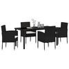 vidaXL Conjunto de Comedor de Jard&iacute;n 5 pcs Negro rat&aacute;n sint&eacute;tico