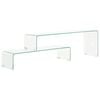 vidaXL Set mesas de centro 2 pzas vidrio templado 90x30x20/110x30x40cm