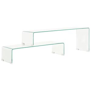 vidaXL Set mesas de centro 2 pzas vidrio templado 90x30x20/110x30x40cm
