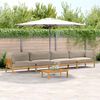 vidaXL Juego de Sof&aacute; con coj&iacute;n 5 pcs Taup&eacute; Madera de Acacia S&oacute;lida