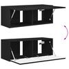 vidaXL Conjunto de mueble para TV de pared 4 pcs Negro