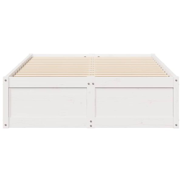 vidaXL Estructura de cama sin colch&oacute;n madera de pino blanca 120x200 cm