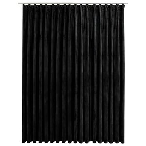 vidaXL Cortina opaca con ganchos terciopelo negro 290x245 cm