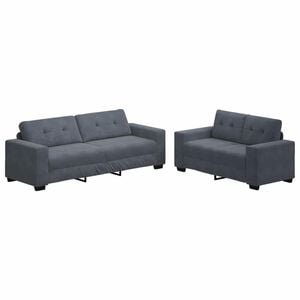 vidaXL Conjunto de sof&aacute; de 2 piezas con cojines, terciopelo gris oscuro