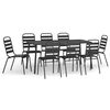 vidaXL Juego de comedor de jard&iacute;n 9 piezas acero gris antracita