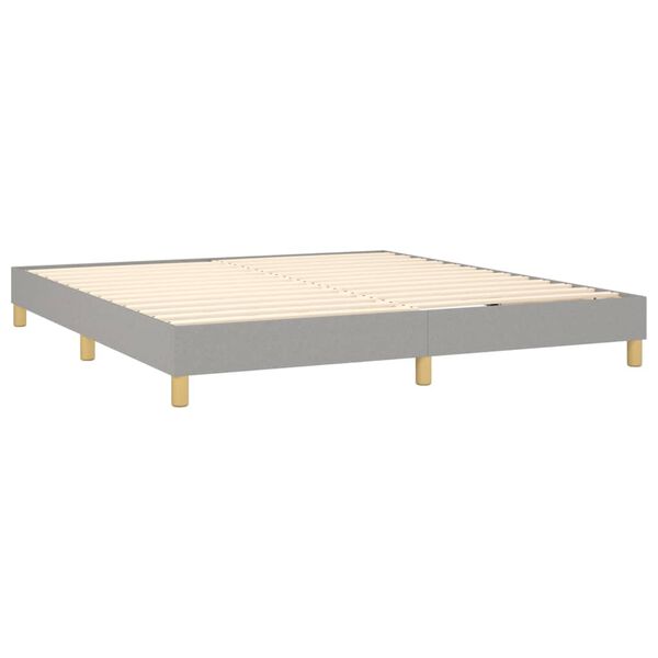 vidaXL Cama box spring con colch&oacute;n tela gris claro 180x200 cm