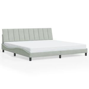 vidaXL Estructura de cama sin colch&oacute;n Hanko terciopelo gris claro 200x200 cm