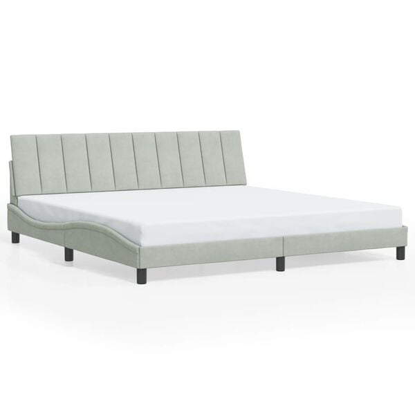 vidaXL Estructura de cama sin colch&oacute;n Hanko terciopelo gris claro 200x200 cm