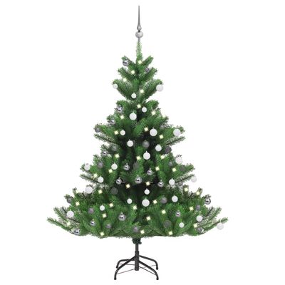 vidaXL Árbol de Navidad artificial Nordmann Fir LED bolas verde 150 cm