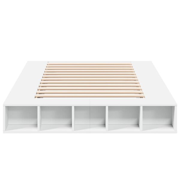 vidaXL Estructura de cama madera de ingenier&iacute;a blanca 120x190 cm