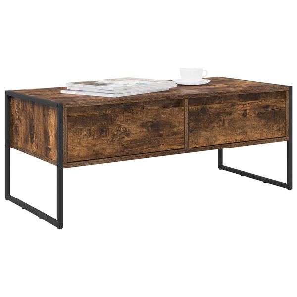 vidaXL Mesa de Caf&eacute; Roble Humo 100 x 46 x 40 cm Madera contrachapada