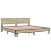 vidaXL Estructura cama madera ingenier&iacute;a metal roble Sonoma 200x200 cm