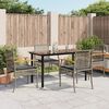vidaXL Set comedor de jard&iacute;n 5 piezas con cojines rat&aacute;n sint&eacute;tico gris