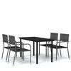 vidaXL Juego de comedor de jard&iacute;n 5 piezas gris