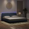 vidaXL Estructura de cama con LED sin colch&oacute;n terciopelo gris oscuro 200x200 cm
