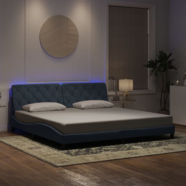 vidaXL Estructura de cama con LED sin colch&oacute;n terciopelo gris oscuro 200x200 cm
