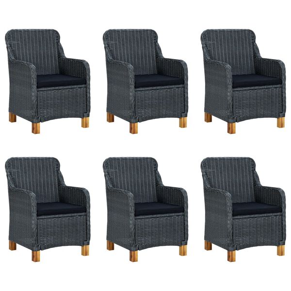 vidaXL Juego de comedor para jardín de 7 piezas gris oscuro