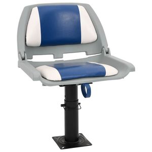 vidaXL Asientos plegables de barco 2 uds azul y blanco 48x51x41 cm