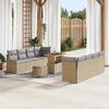 vidaXL Conjunto de sof&aacute; de jard&iacute;n con coj&iacute;n 11 pcs Beige y Gris Claro