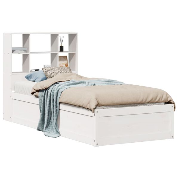 vidaXL Estructura de cama sin colch&oacute;n madera de pino blanca 90x200 cm