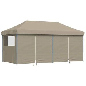 vidaXL Carpa Pop-up para fiestas 580 x 292 x 315 cm Gris topo
