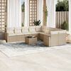 vidaXL Set de sof&aacute;s de jard&iacute;n 11pzas con cojines rat&aacute;n sint&eacute;tico beige