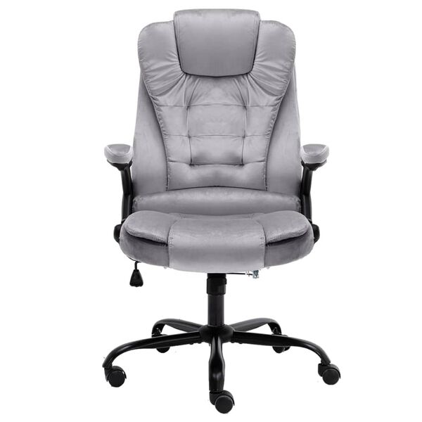 vidaXL Silla de oficina de terciopelo gris claro