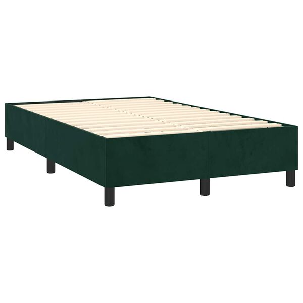 vidaXL Cama box spring con colch&oacute;n terciopelo verde oscuro 120x200 cm