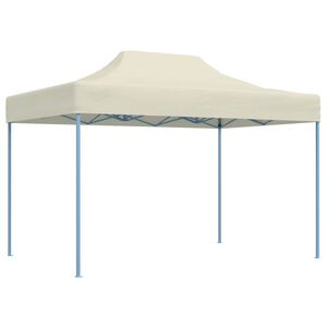 vidaXL Carpa plegable profesional acero color crema 3x4 m
