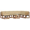 vidaXL Conjunto de sof&aacute;s de exterior con coj&iacute;n 9 pcs Natural y Beige