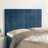 vidaXL Cabecero de cama azul oscuro 144x5x118/128 cm Terciopelo