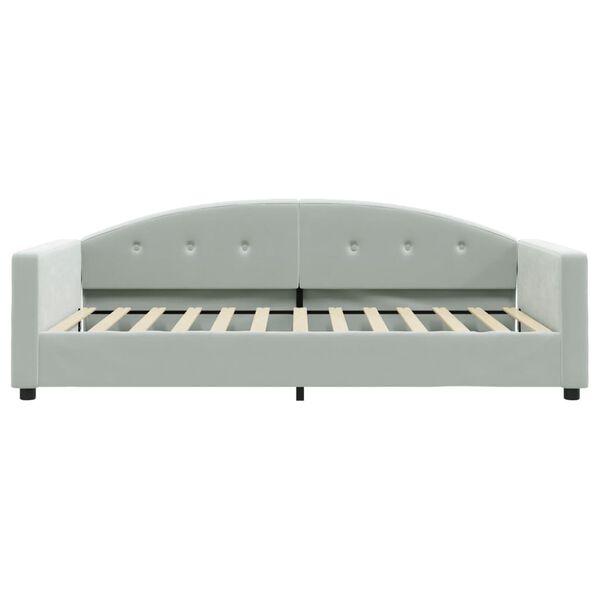 vidaXL Sof&aacute; cama sin colch&oacute;n terciopelo gris claro 100x200 cm