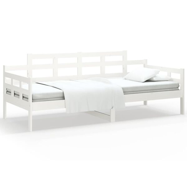 vidaXL Sofá cama sin colchón madera maciza de pino blanco 90x200 cm