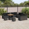 vidaXL Conjunto de sofás de jardín 13 pcs Negro ratán sintético
